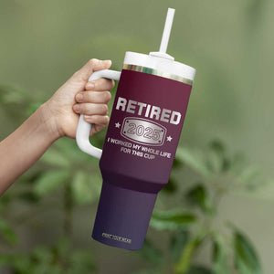 Personalized Retirement Gifts For Men Tumbler With Handle Custom Name Retired 2025 Not My Problem Anymore TB09 Print Your Wear