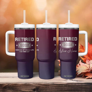 Personalized Retirement Gifts For Men Tumbler With Handle Custom Name Retired 2025 Not My Problem Anymore TB09 Print Your Wear