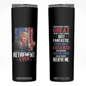 Funny Retired Gifts for Men Skinny Tumbler Trump Best Retirement Ever TB09 Black Print Your Wear