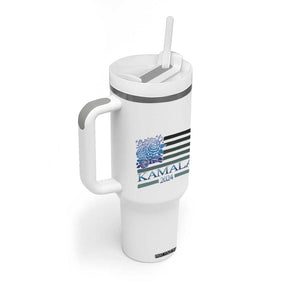 Kamala 2024 Tumbler With Handle Harris For President Flower American Flag TB09 Print Your Wear