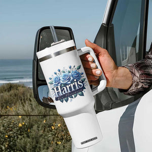 Kamala 2024 Tumbler With Handle Harris For President Flower American Flag TB09 Print Your Wear