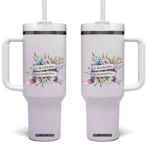Kamala 2024 Tumbler With Handle Madam President Flower Harris Supporter TB09 One Size: 40 oz Light Purple Print Your Wear