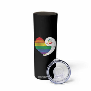 Harris Comma La Skinny Tumbler Kamala 2024 LGBT Rights Rainbow Heart TB09 Print Your Wear