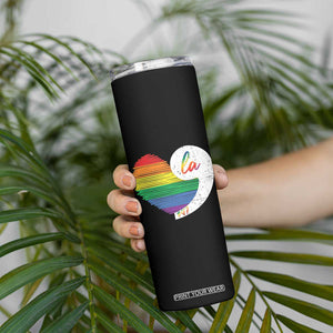 Harris Comma La Skinny Tumbler Kamala 2024 LGBT Rights Rainbow Heart TB09 Print Your Wear