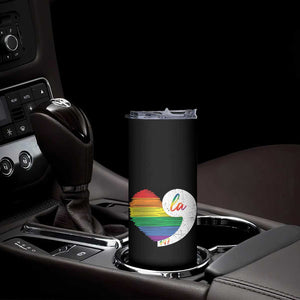 Harris Comma La Skinny Tumbler Kamala 2024 LGBT Rights Rainbow Heart TB09 Print Your Wear