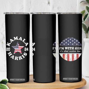 Harris 2024 Skinny Tumbler Kamala I'm With Her It's About Madam Time TB09 Print Your Wear