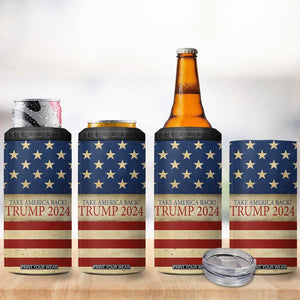 Trump 2024 4 in 1 Can Cooler Tumbler Take America Back American Flag TB09 Print Your Wear