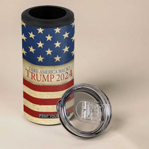 Trump 2024 4 in 1 Can Cooler Tumbler Take America Back American Flag TB09 Print Your Wear