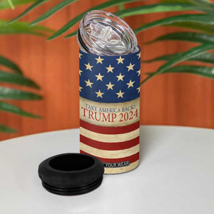 Trump 2024 4 in 1 Can Cooler Tumbler Take America Back American Flag TB09 Print Your Wear