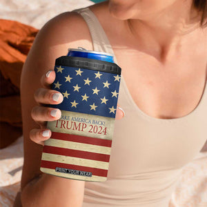 Trump 2024 4 in 1 Can Cooler Tumbler Take America Back American Flag TB09 Print Your Wear