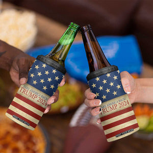 Trump 2024 4 in 1 Can Cooler Tumbler Take America Back American Flag TB09 Print Your Wear