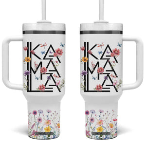 Kamala 2024 Tumbler With Handle Madam President Wild Flower Harris Supporter TB09 One Size: 40 oz Beige Print Your Wear