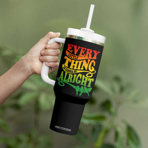 Jamaica Reggae Tumbler With Handle Every Little Thing Gonna Be Alright Good Vibes TB09 Print Your Wear
