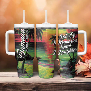 Jamaica Family Trip 2024 Souvenir Tumbler With Handle Jamaican Beach Vacation Lots Of Memories And Laughter TB09 Print Your Wear