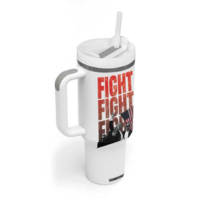 Trump Raise Fist Tumbler With Handle Fight Never Stop Fighting 2024 American Flag TB09 Print Your Wear