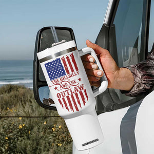 Outlaw Hillbilly 2024 Tumbler With Handle Vote For Trump Vance America Flag TB09 Print Your Wear
