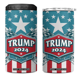 Trump 2024 4 in 1 Can Cooler Tumbler US President 45 47 America Flag TB09 One Size: 16 oz American Flag Print Your Wear