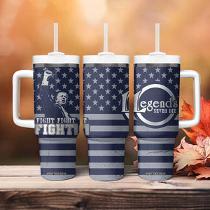 Trump 2024 Tumbler With Handle Legend Never Die Fight For America Flag TB09 Print Your Wear