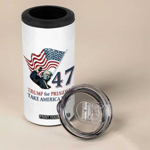 Trump 47 4 in 1 Can Cooler Tumbler Trump For President 2024 Take America Back TB09 Print Your Wear
