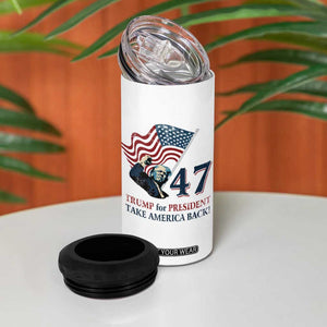 Trump 47 4 in 1 Can Cooler Tumbler Trump For President 2024 Take America Back TB09 Print Your Wear