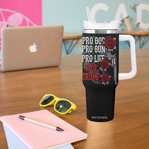 Trump Support Tumbler With Handle Pro God Gun Life Pro Trump 2024 TB09 Print Your Wear