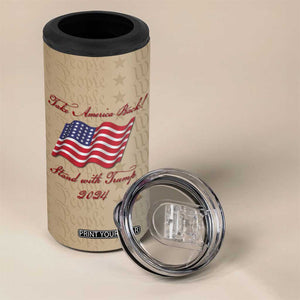 Trump 2024 4 in 1 Can Cooler Tumbler Take America Back Stand With Trump TB09 Print Your Wear