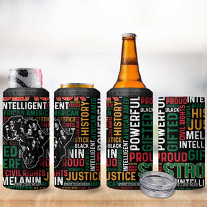 Black History Leaders 4 in 1 Can Cooler Tumbler MLK Malcolm X Obama Nelson Civil Rights Leaders Melanin African Pride TB09 Print Your Wear