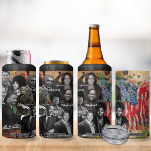 Black History 4 in 1 Can Cooler Tumbler MLK Obama Kamala Malcolm X Harriet James Baldwin Black Pride TB09 Print Your Wear
