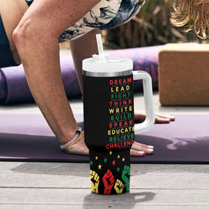 Black History Tumbler With Handle Dream Like Martin Lead Like Harriet Fight Like Malcolm Black Pride TB09 Print Your Wear