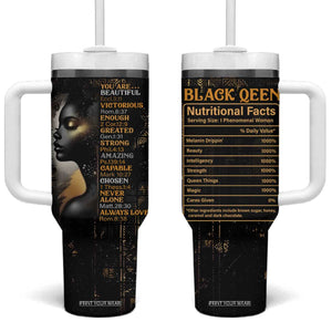 Black Women Inspire Tumbler With Handle African Queen Beautiful Victorious Enough Gift For Her TB09 One Size: 40 oz Black Gold Print Your Wear