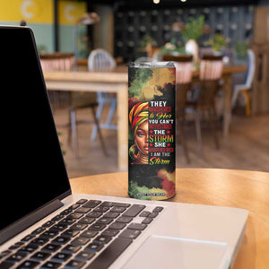 Black Women Skinny Tumbler Confident Strong She Is Me Gift For Her TB09 Print Your Wear