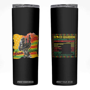 Black Women Skinny Tumbler Black Queen Nutrition Facts Gift for Her TB09 Black Print Your Wear
