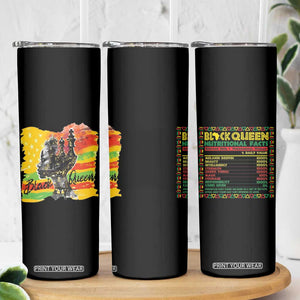 Black Women Skinny Tumbler Black Queen Nutrition Facts Gift for Her TB09 Print Your Wear