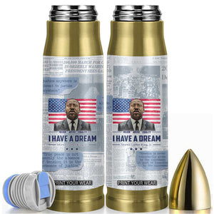 Martin Luther King Jr. Bullet Tumbler I Have A Dream Like King Civil Rights Leaders Black Pride TB09 Old Newspaper Print Your Wear