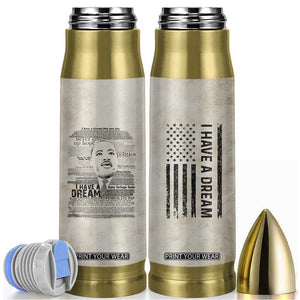 Martin Luther King Jr. Bullet Tumbler I Have A Dream Civil Rights Leader American Flag TB09 Old Paper Print Your Wear