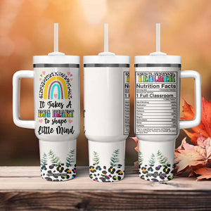 Teacher Tumbler With Handle It Takes A Big Heart To Shape Little Minds TB09 Print Your Wear