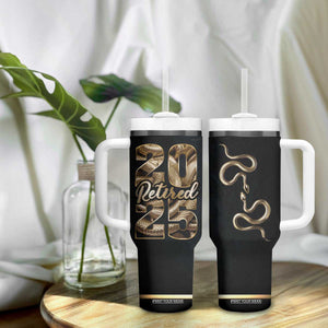 Year Of The Snake 2025 Tumbler With Handle Aesthetic Gold Snake Lucky TB09 Print Your Wear