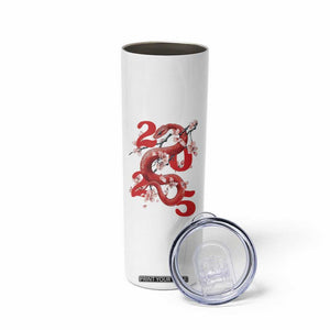Year Of The Snake 2025 Skinny Tumbler Lu Fu Shou Chinese New Year Snake Cherry Blossom TB09 Print Your Wear