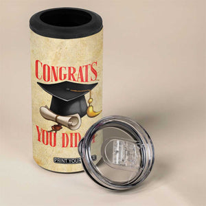 Personalized Graduation Gifts 4 in 1 Can Cooler Tumbler Custom Name Congrats You Did It Class Of 2025 TB09 Print Your Wear