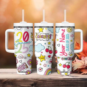 Personalized Graduation Gifts Tumbler With Handle Custom Name Cute Seniors Class Of 2025 TB09 Print Your Wear