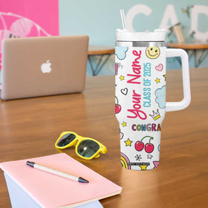 Personalized Graduation Gifts Tumbler With Handle Custom Name Cute Seniors Class Of 2025 TB09 Print Your Wear