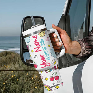 Personalized Graduation Gifts Tumbler With Handle Custom Name Cute Seniors Class Of 2025 TB09 Print Your Wear