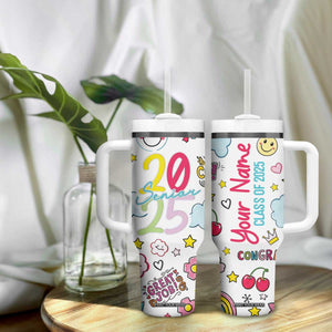 Personalized Graduation Gifts Tumbler With Handle Custom Name Cute Seniors Class Of 2025 TB09 Print Your Wear