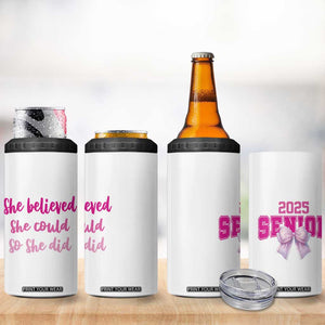 Graduation Gifts For Women 4 in 1 Can Cooler Tumbler She Believed She Could So She Did Seniors Class Of 2025 Coquette Bow TB09 Print Your Wear