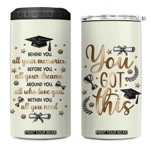 Graduation Gifts 4 in 1 Can Cooler Tumbler Congrats You Did It Class Of 2025 TB09 One Size: 16 oz Beige Print Your Wear
