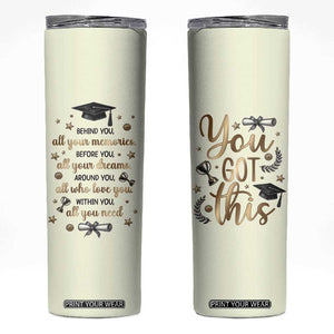 Graduation Gifts Skinny Tumbler Congrats You Did It Class Of 2025 TB09 Beige Print Your Wear