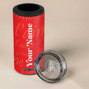 Personalized Coquette Christmas 4 in 1 Can Cooler Tumbler Custom Name Cherry Bow Je T'aime TB09 Print Your Wear