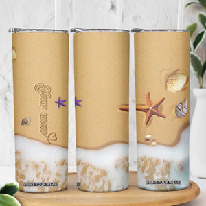 Personalized Beach Skinny Tumbler Custom Name Beach Trip Vacation TB09 Print Your Wear