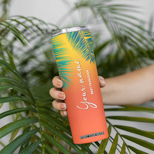 Personalized Beach Trip Vacation Skinny Tumbler Custom Name Best Team Ever Teambuilding TB09 Print Your Wear
