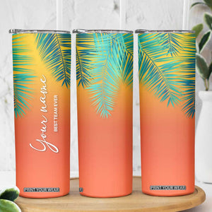 Personalized Beach Trip Vacation Skinny Tumbler Custom Name Best Team Ever Teambuilding TB09 Print Your Wear